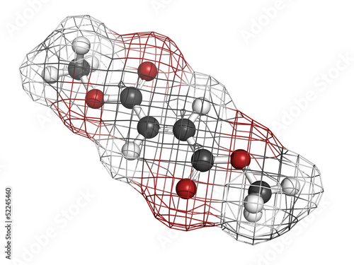 Illustration: Dimethyl fumarate (DMF) multiple sclerosis and psoriasis drug, m Dimethyl fumarate (DMF) multiple sclerosis and psoriasis drug, m