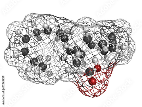 Illustration: Eicosapentaenoic acid (EPA) fish oil omega-3 fatty acid, molecul Eicosapentaenoic acid (EPA) fish oil omega-3 fatty acid, molecul