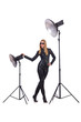 Model in the studio on white