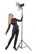 Model in the studio on white