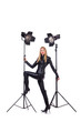 Model in the studio on white