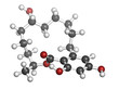 Zeranol (a-zearalanol) mycotoxin, molecular model