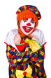 Clown in the costume isolated on white