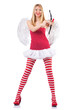 Woman with bow in valentine concept