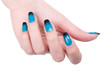 Nail art concept with hands on white