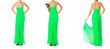 Fashion concept with dress sets on white