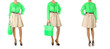 Fashion concept with dress sets on white