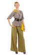 Woman in fashion concept on white