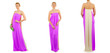Set of woman dress on white