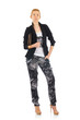 Woman in fashion concept on white