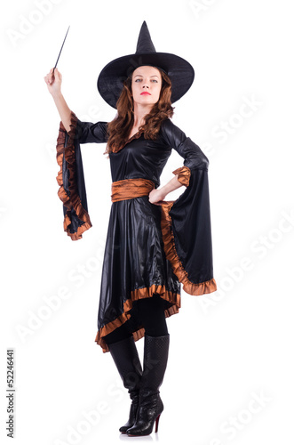 Photo: Witch isolated on the white background Witch isolated on the white background