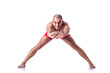 Young wrestler isolated on the white