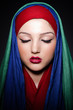 Muslim woman with headscarf in fashion concept