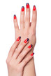 Photo: Nail art concept with hands on white Nail art concept with hands on white