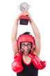 Foto: Funny boxer isolated on the white background Funny boxer isolated on the white background