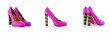Set of woman shoes isolated on the white