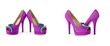 Set of woman shoes isolated on the white