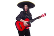Guitar player isolated on the white