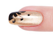 Nail art concept with hands on white