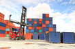 forklift handling the container box