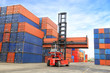 forklift handling the container box