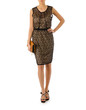 Woman in fashion dress concept on white