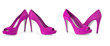 Set of woman shoes isolated on the white