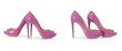 Set of woman shoes isolated on the white