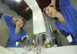 happy man in bathroom