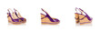 Set of woman shoes isolated on the white