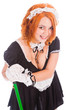 Young smiley charwoman