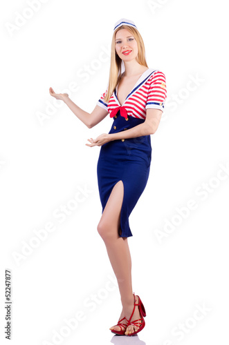 Photo: Woman in costume holding hands on white Woman in costume holding hands on white