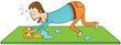 cleaning floor