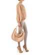 Woman in fashion concept on white