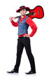 Guitar player isolated on the white