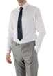 Man model with suit on white