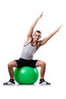 Man With Swiss Ball Doing Exer...
