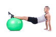 Man With Swiss Ball Doing Exer...