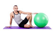 Man With Swiss Ball Doing Exer...