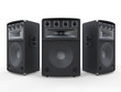 Large Audio Speakers Isolated on White Background
