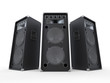 Large Audio Speakers Isolated on White Background