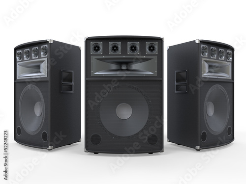 Illustration: Large Audio Speakers Isolated on White Background Large Audio Speakers Isolated on White Background