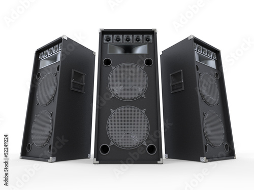Illustration: Large Audio Speakers Isolated on White Background Large Audio Speakers Isolated on White Background
