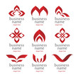 vector collection of abstract red icons