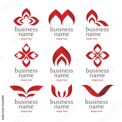 Vector: vector collection of abstract red icons vector collection of abstract red icons