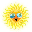 Summer Sun Cartoon with Sunglasses-Sole d'estate con occhiali