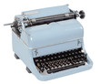 retro typewriter on white background
