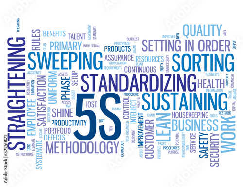 Vector: "5S" Tag Cloud (organization methodology lean process workplace) "5S" Tag Cloud (organization methodology lean process workplace)
