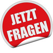 Sticker rot rund cu JETZT FRAGEN