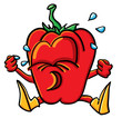 Funny crying cartoon pepper